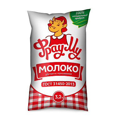 Молоко ультропаст Фрау Му 3,2% 900л