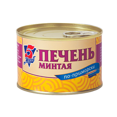 Печень минтая по-приморски Пять Морей 240г