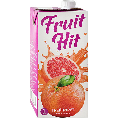 Напиток сокосодержащий  Fruit Hit 1л Грейпфрутовый
