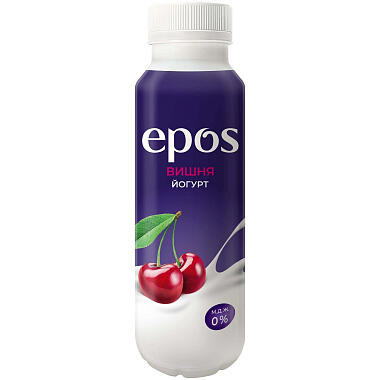 Йогурт питьевой Epos обезжиренный 250г вишня/клубника