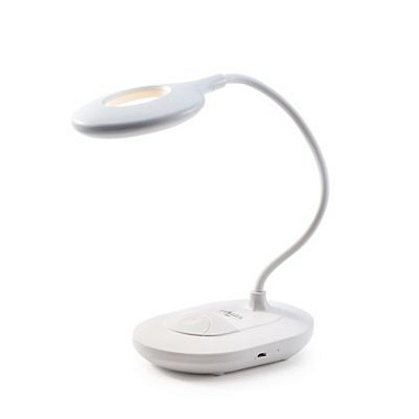 Лампа настольная Forze LED питание USB кабель 1.5м 1200Lux аккумулятор 1200мАч белая пластик