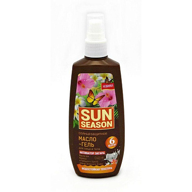 Гель-масло для загара Sun Season SPF6 150мл с витаминами