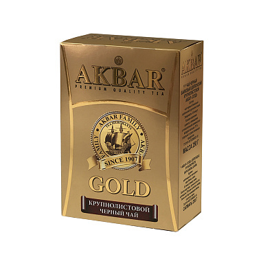 Чай черный Акбар Голд 250г крупнолистовой