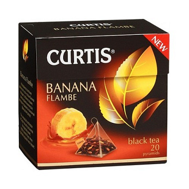 Чай черный Кертис Банана Фламбе пирамидки 20 пакетов по 1,8г
