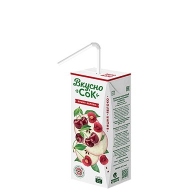 Напиток сокосодержащий ВкусноСок 200г Яблочно-вишневый