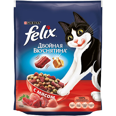 Корм для кошек Felix Двойная вкуснятина 750г мясо