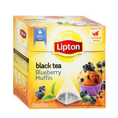 Чай черный в пирамидках Lipton Blueberry Muffin 20п