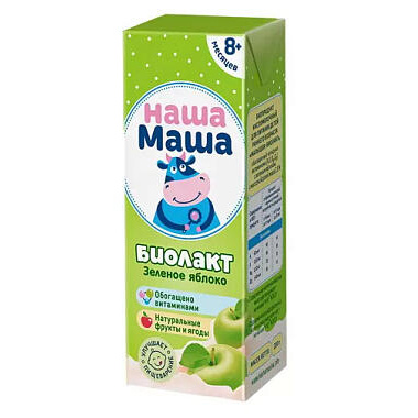 Биолакт Наша Маша 2,8% 200г зеленое яблоко