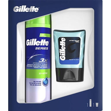 Подарочный набор Gillette Гель для бритья 200мл+Гель после бритья для чуствительной кожи 75мл