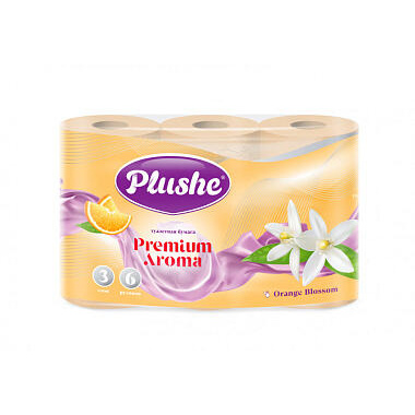 Туалетная бумага Plushe 3-х слойная 15м 6шт