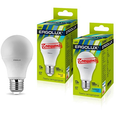 Лампа светодиодная Эрголюкс LED-А60-13W-T27-3К/4К