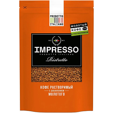 Кофе Impresso Ristretto 100г сублимированный с добавлением молотого