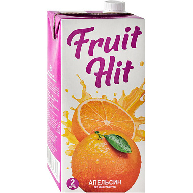Напиток сокосодержащий Fruit Hit 2л Апельсиновый