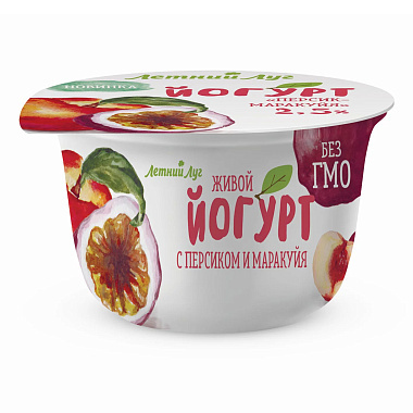 БЗМЖ Йогурт фруктовый 135г персик-маракуйя