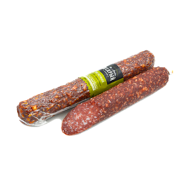 Колбаса сырокопченая Чесночная 200г с горчицей