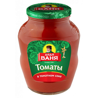 Томаты Дядя Ваня 1800мл в томатном соке неочищенные