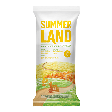 ЗМЖ Мороженое Summerland рожок сливочное двухслойное: со вкусом лимона и имбиря, со вкусом зеленого чая матча 70г