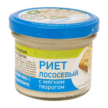 Риет лососевый Меридиан с мягким творогом 100г