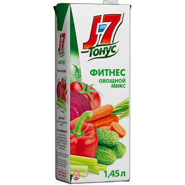 J-7 Тонус Смесь овощей с мякотью напиток сокосодержащий, 1,45 л