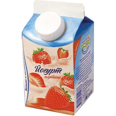 БЗМЖ Йогурт Молочный фермер Клубника  2,5% 450г