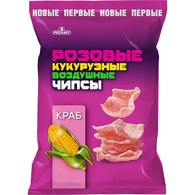 Чипсы кукурузные Розовые 2шт x 30г со вкусом Краб