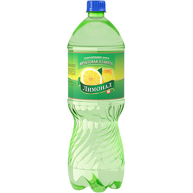 Вода Фруктовая планета газированная лимонад 1,5л