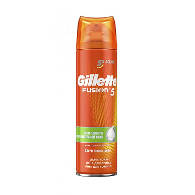 Пена для бритья Gillette Fusion5 Ultra Sensitive для чувствительной кожи 250мл
