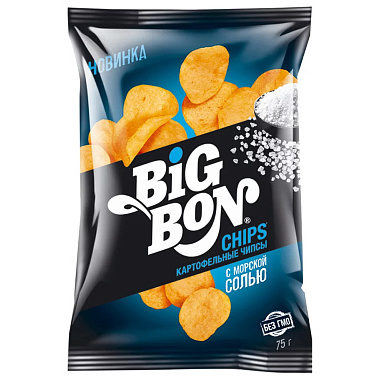 Чипсы картофельные Big Bon Chips 75 г с морской солью