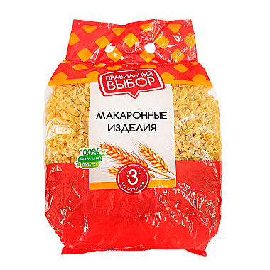 Макаронные изделия Правильный Выбор мелкая ракушка 3кг группа В ГОСТ