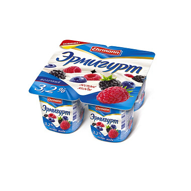 БЗМЖ Йогуртный продукт Ehrmann Эрмигурт 3,2% 100г молочный с лесными ягодами