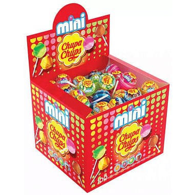 Карамель Chupa Chups Мини 100шт Клубника/Апельсин/Кола/Яблоко