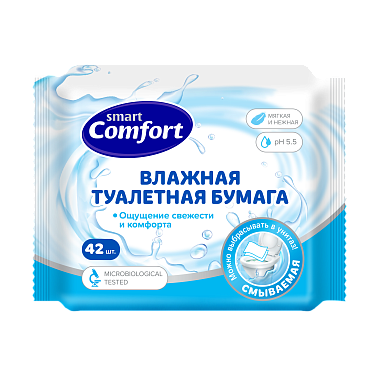 Влажная туалетная бумага Comfort smart 42шт