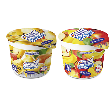 Продукт йогуртный На Ура 1,5% 125г Яблоко-Банан/Груша-Ваниль