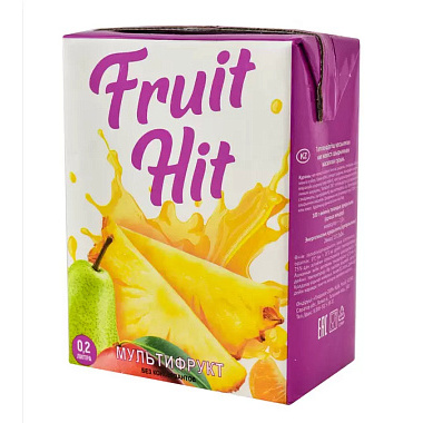 Напиток сокосодержащий Fruit Hit 0,2л мультифрукт
