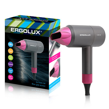 Фен Ergolux Elx-Hd 09-C08 1200Вт серый-розовый