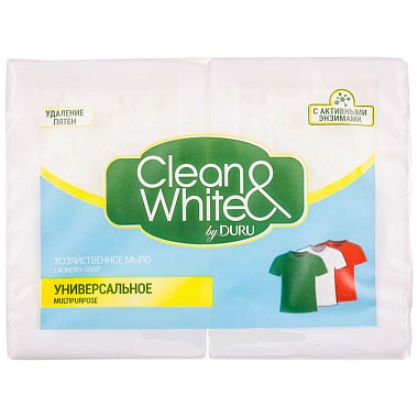 Мыло хозяйственное Clean & White универсальное 4шт по 125г