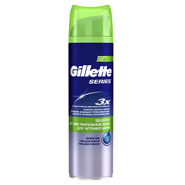 Гель для бритья GILLETTE TGS Sensitive Skin для чувствительной кожи с алоэ 200мл