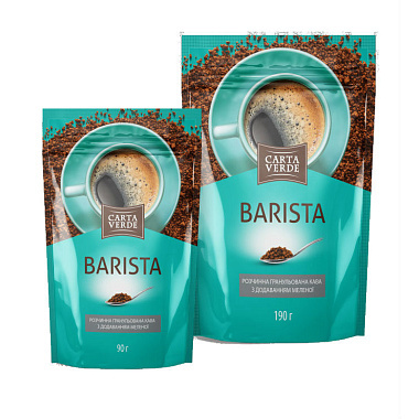 Кофе Carta Verde Barista натуральный растворимый с добавлением натурального 90г