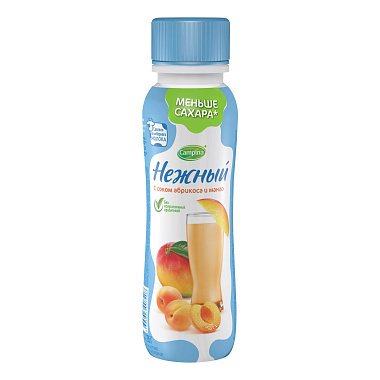 БЗМЖ Напиток йогуртный Нежный  0,1% 285г с соком малины и земляники