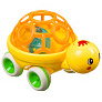 Игрушка развивающая пластмассовая мягкая часть с шаром на колесах 2 вида