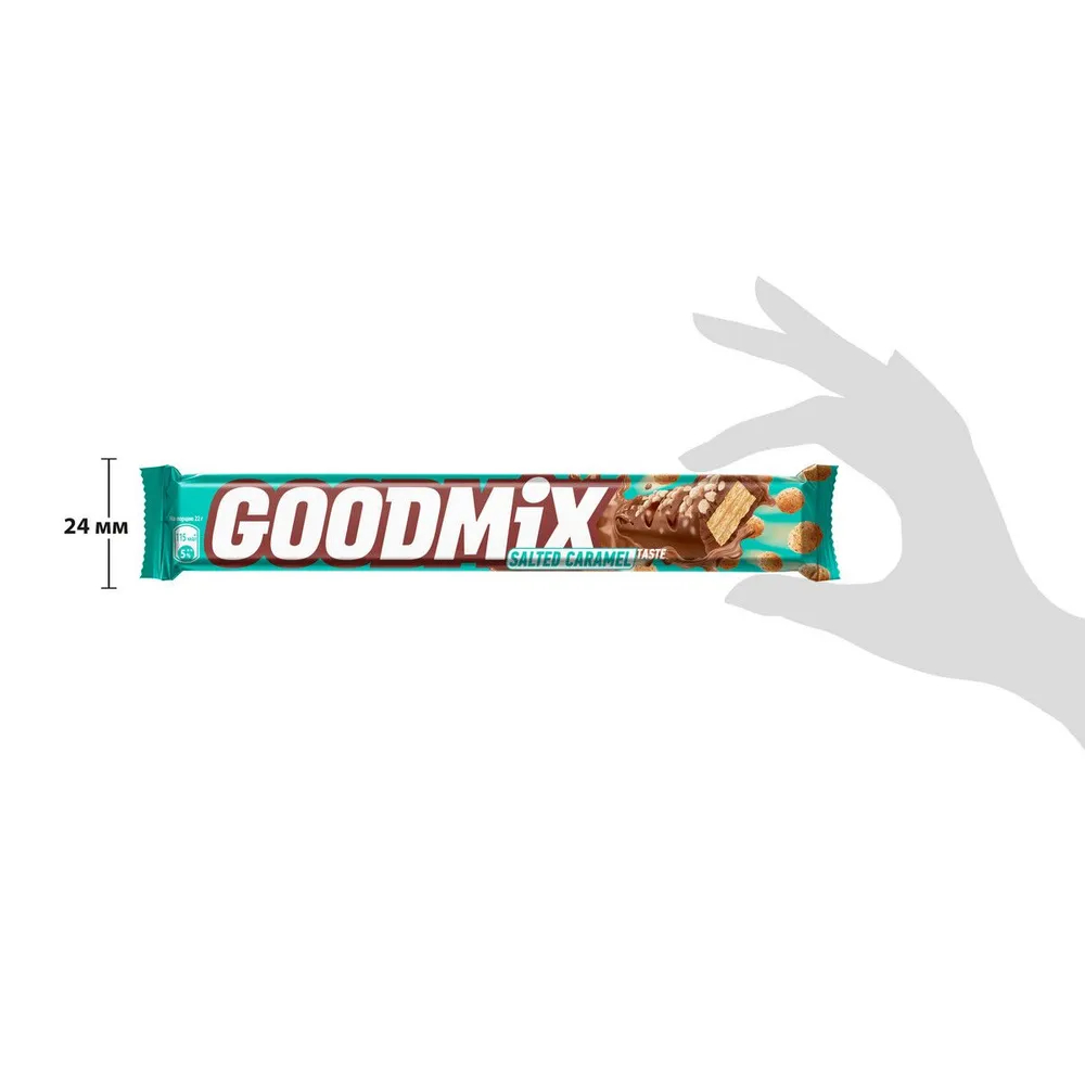 Батончик Goodmix Дуо 44г соленая карамель и хрустящяя вафля купить в  магазине Доброцен