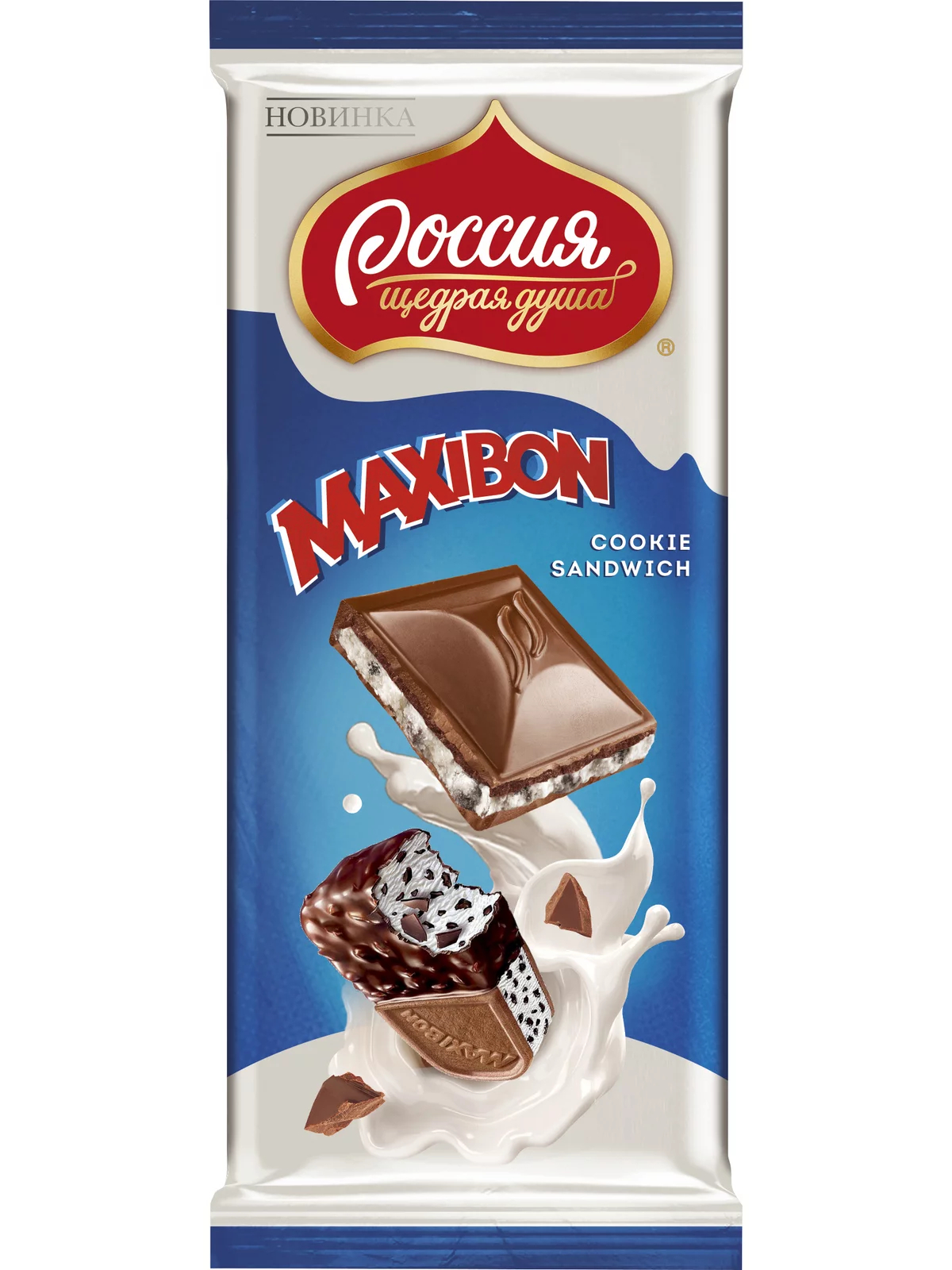 Шоколад молочный Россия щедрая душа Maxibon 80г клубника и печенье/мороженое  и печенье купить в магазине Доброцен